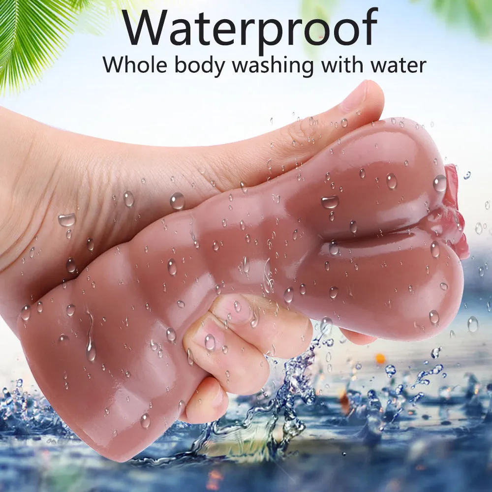 Pocket Pussy Realistic Labia Male Masturbator - Silicone Blowjob Masturbation Cup Life Size Sex Doll