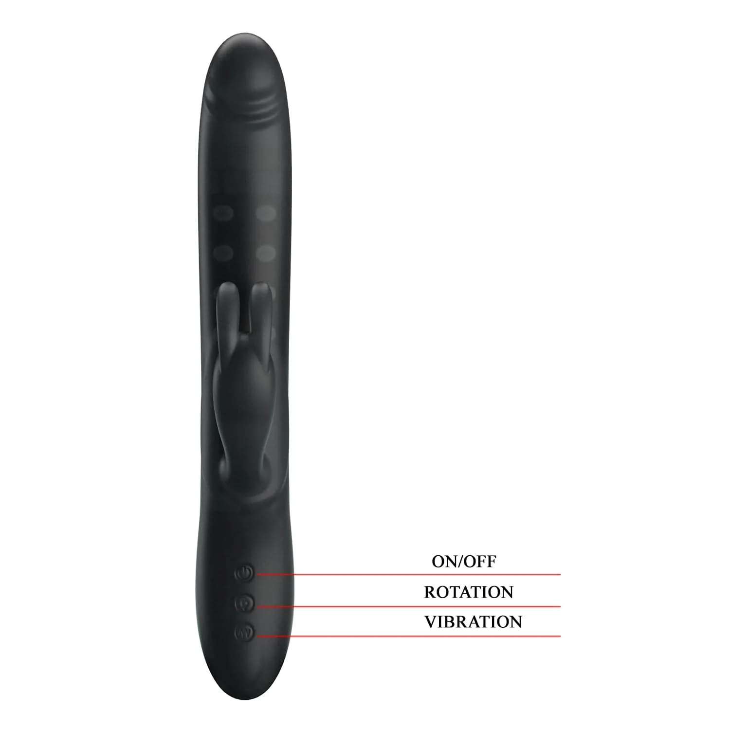 Pretty Love - Colin Vibrating Rotating Rabbit Vibrator (Black)