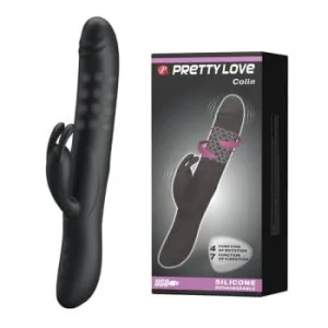 Pretty Love - Colin Vibrating Rotating Rabbit Vibrator (Black)