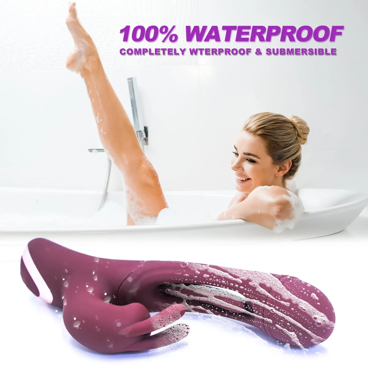 Rabbit Clitoral G Spot Vibrator - Vibrating Dildo Tickle Flapping Prostate Massager