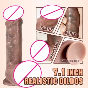 Realistic Anal Dildo Prostate Massager - Lifelike Girthy Silicone Dildos Butt Plug