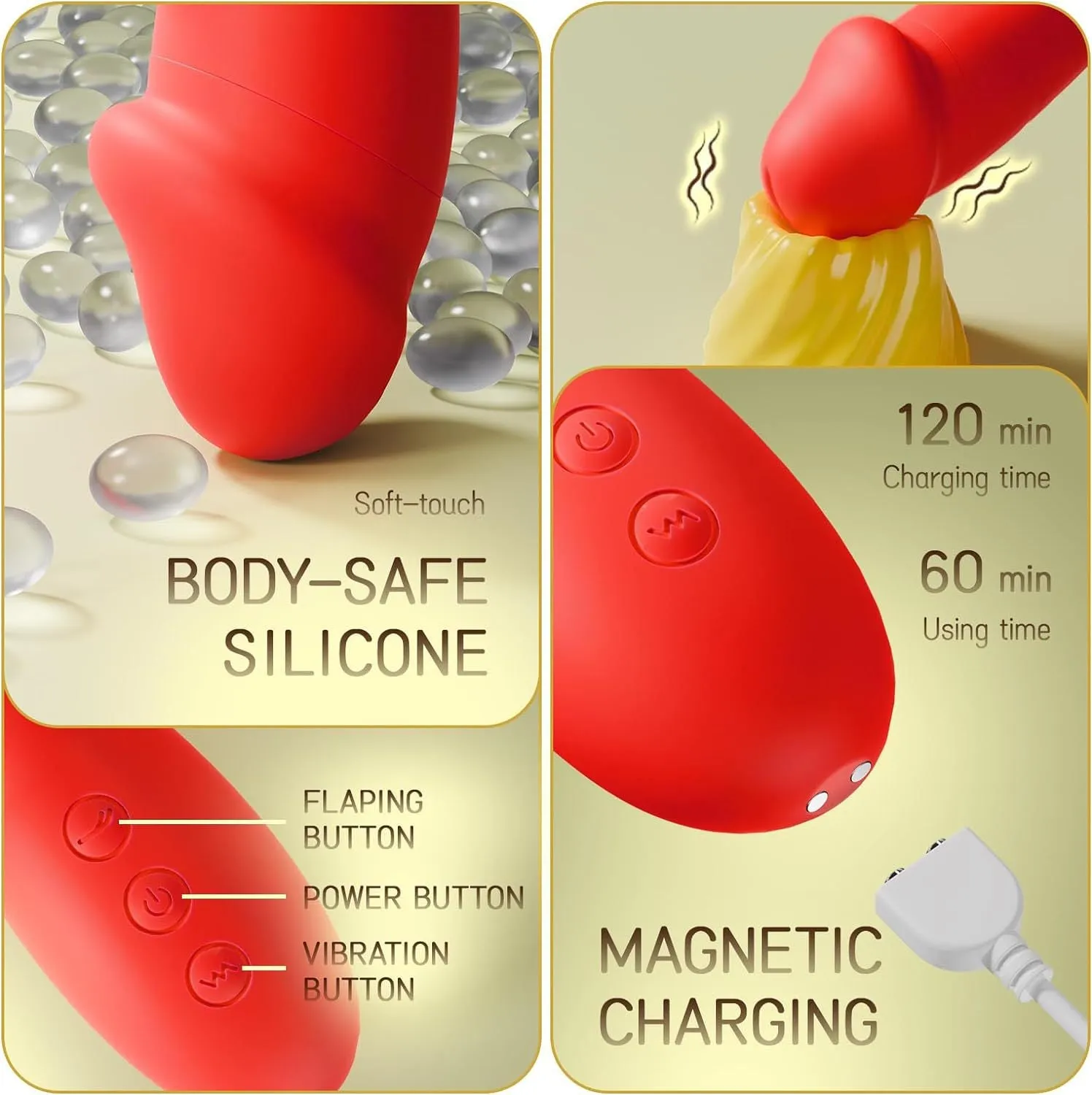 Realistic Dildo Clit Vibrator- G Spot Vibrating Tickle Flapping Clit Tapping Stimulator Female Sex Toys
