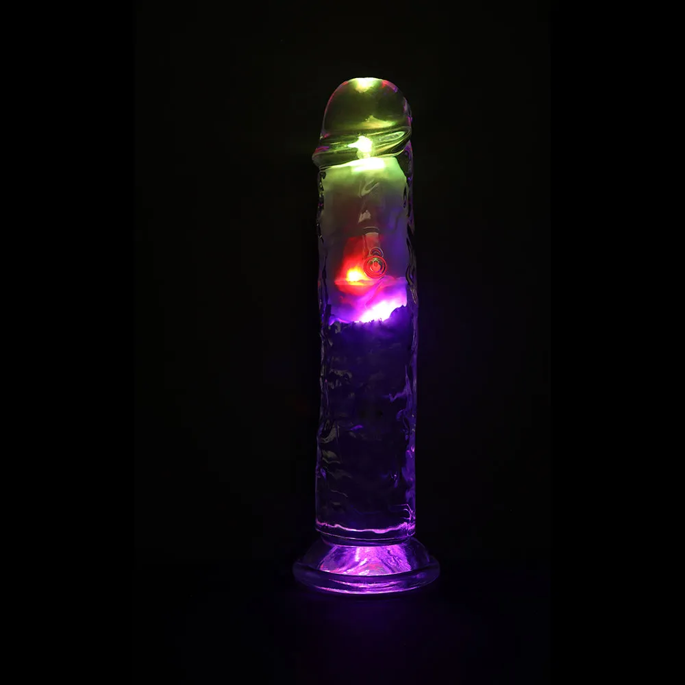 RealRock Wireless Rechargeable Remote Control Vibrating 8 in. Dildo Clear