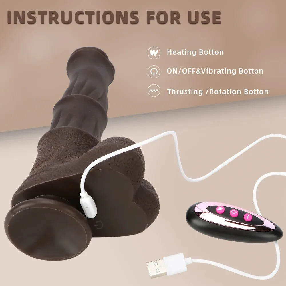 Remote Control Thrusting Huge Horse Dildo - Realistic Animal Vibrating Dildos Butt Plug