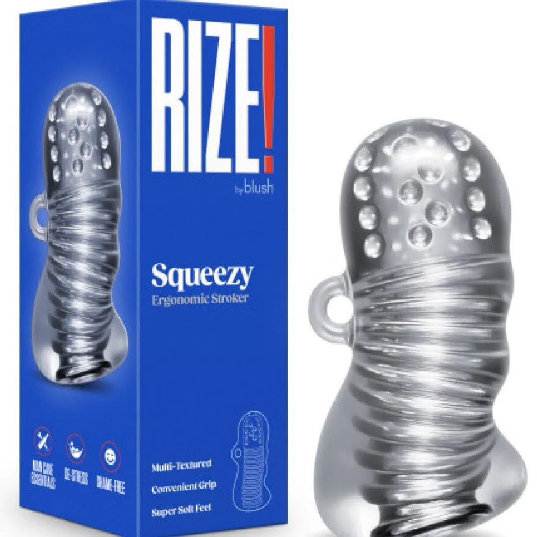 Rize Squeezy Clear Textured Compact Stroker