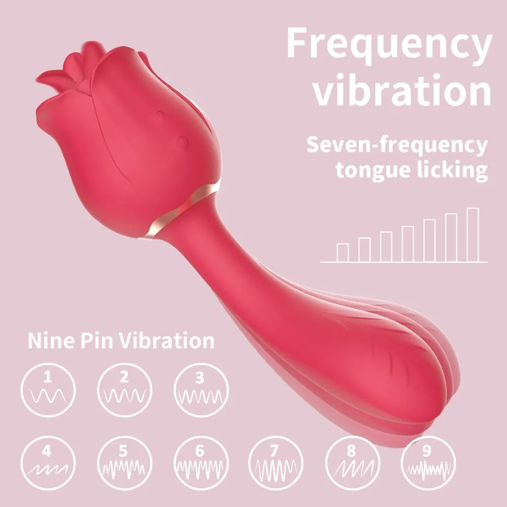 Rose  2 in 1 Clitoral Licking & Vibrating Vibrator