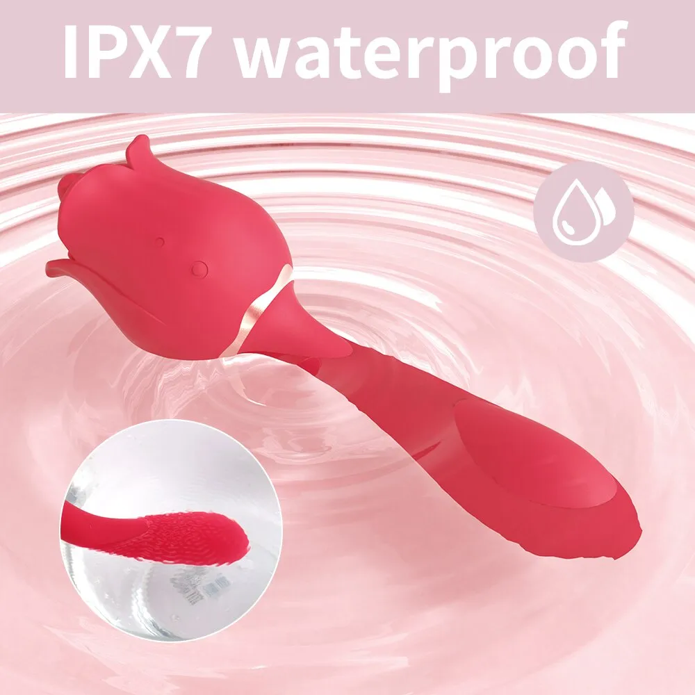 Rose  2 in 1 Clitoral Licking & Vibrating Vibrator
