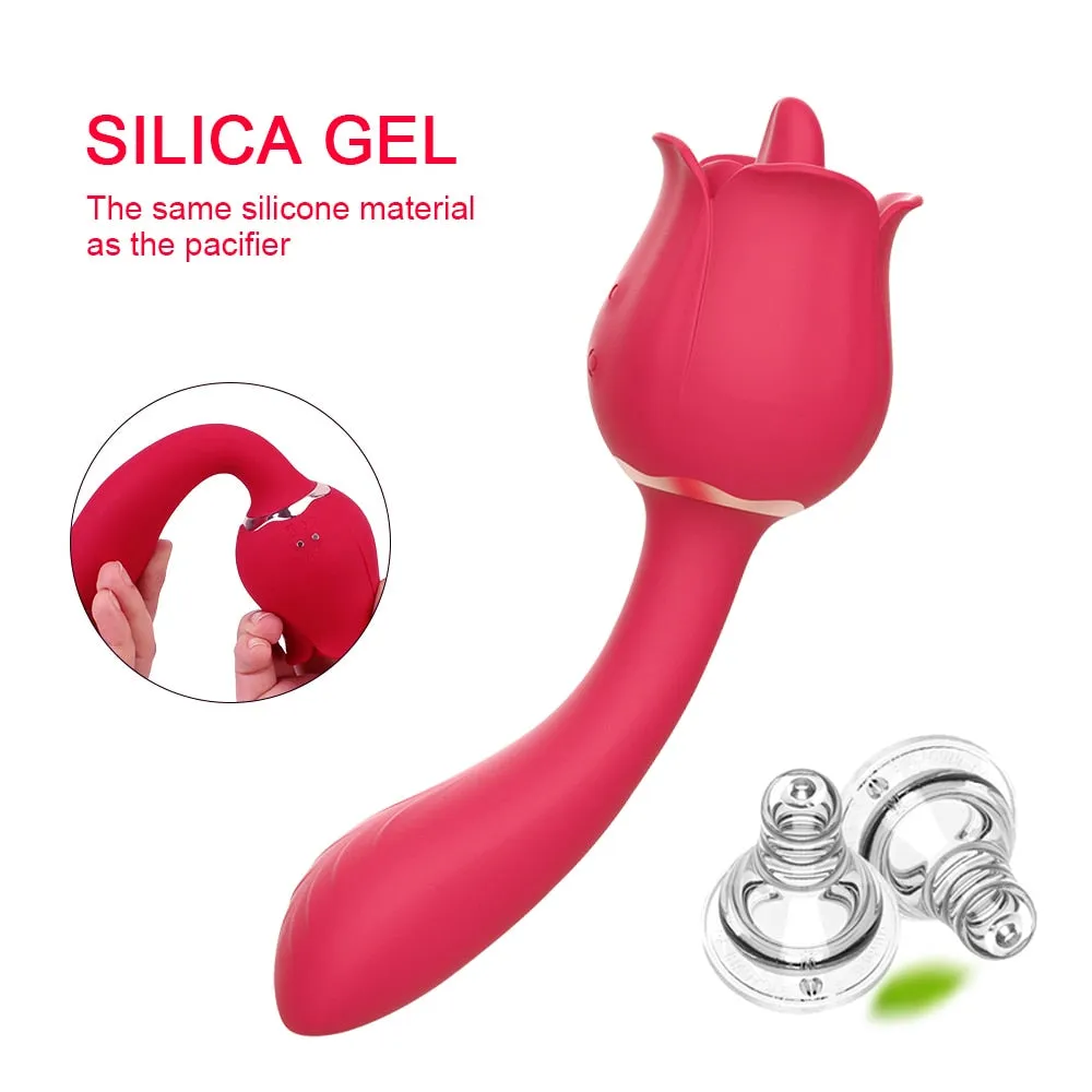 Rose  2 in 1 Clitoral Licking & Vibrating Vibrator
