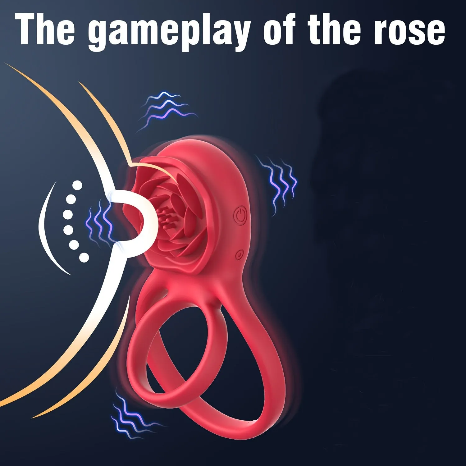 Rose Clitoral Vibrating Cock Ring - Remote Control Clit Stimulator Double Rings Couple Sex Toys