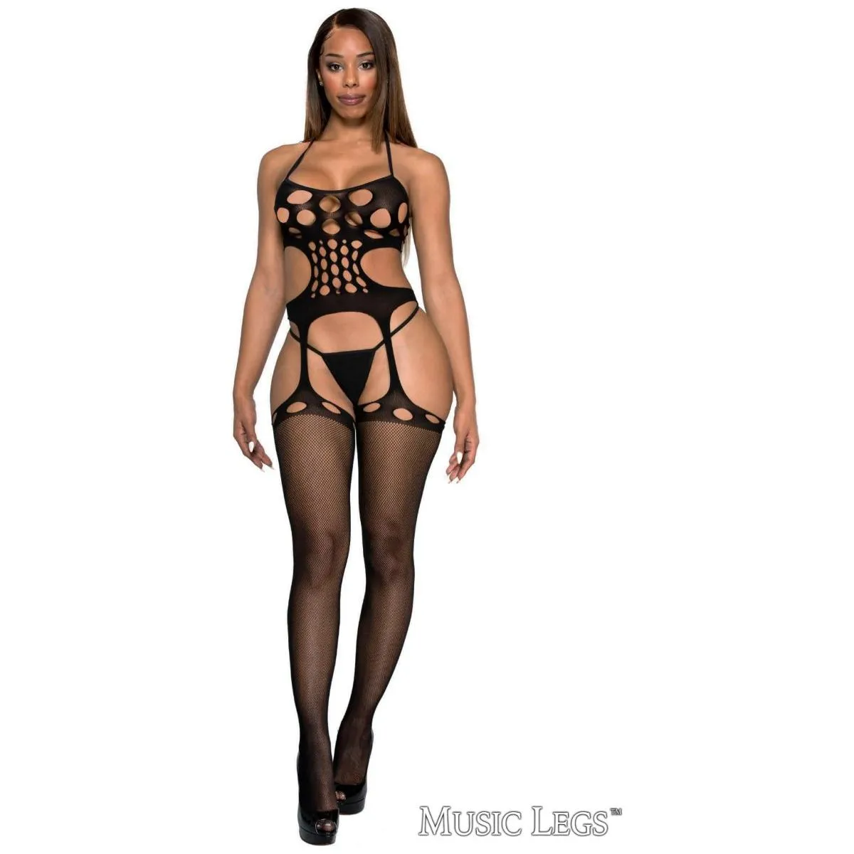 Round Cutout Bodystocking by Music Legs