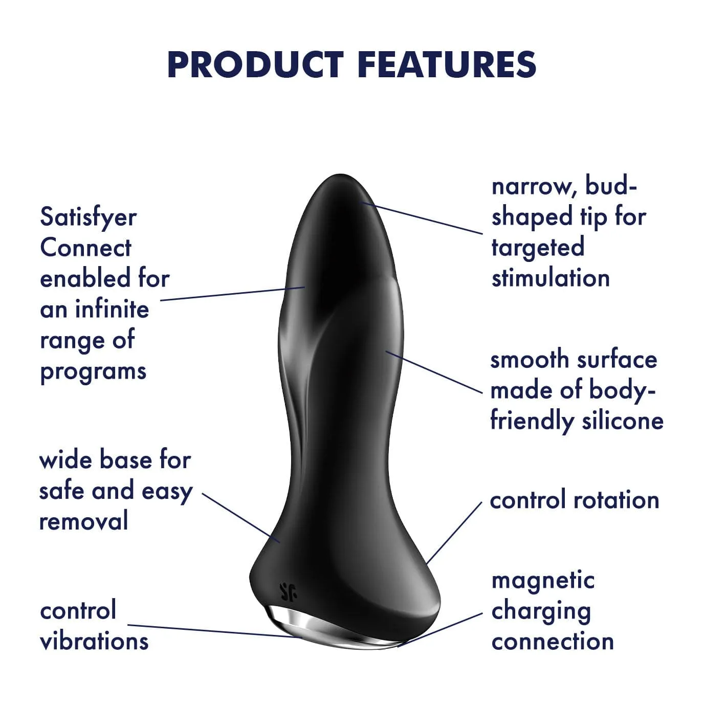 Satisfyer - Rotator Plug 1  App-Controlled Anal Plug Vibrator (Black)