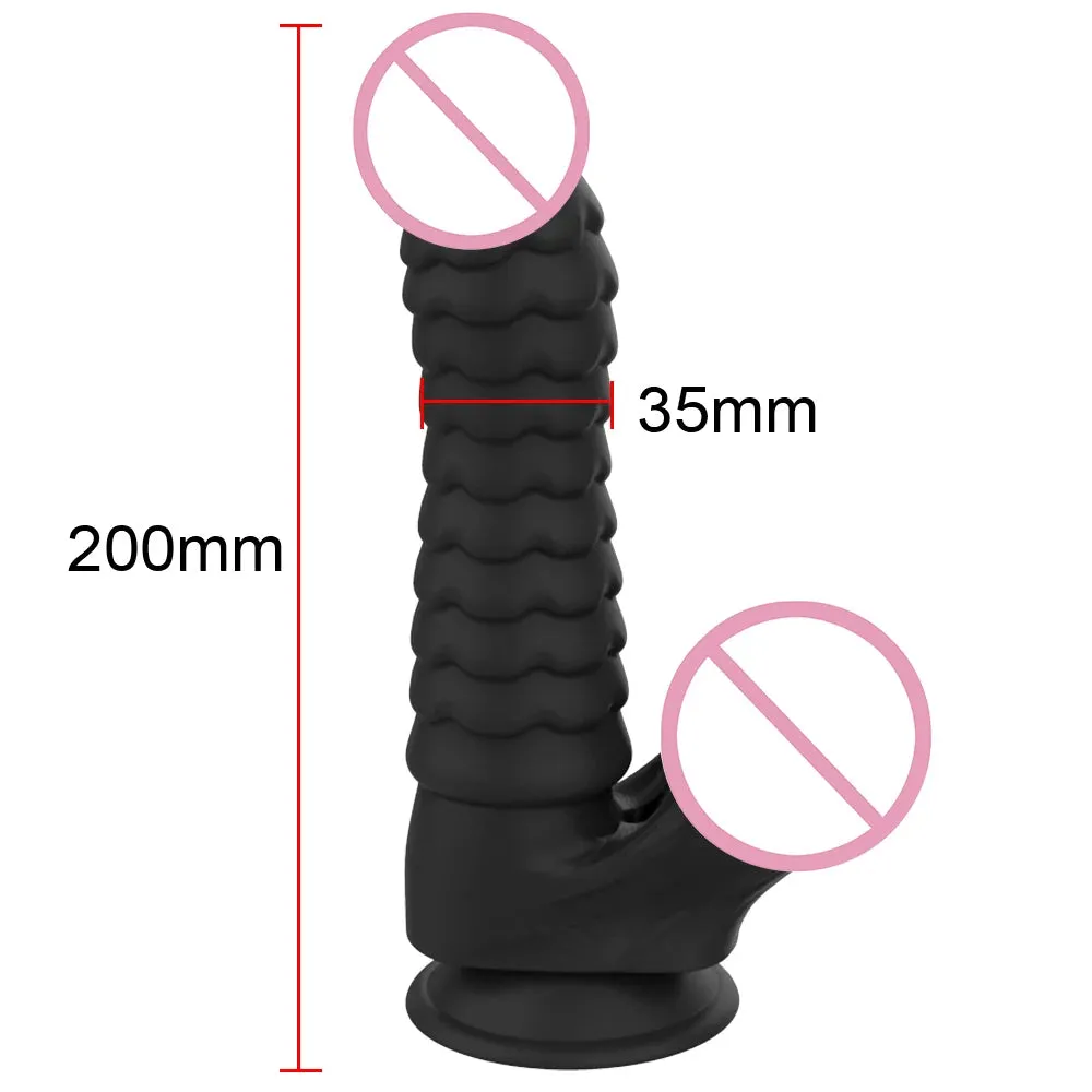 Silicone Black Dildo - Big Ripples Monster Dildos Anal Plug Sex Toys - Domlust