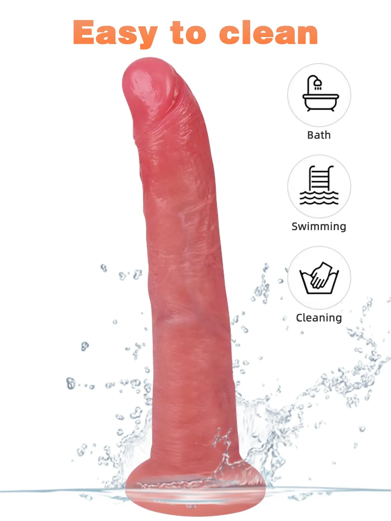 Silicone Realistic Dildo Butt Plug - 8 inch Anal Dildos Sex Toys for Women