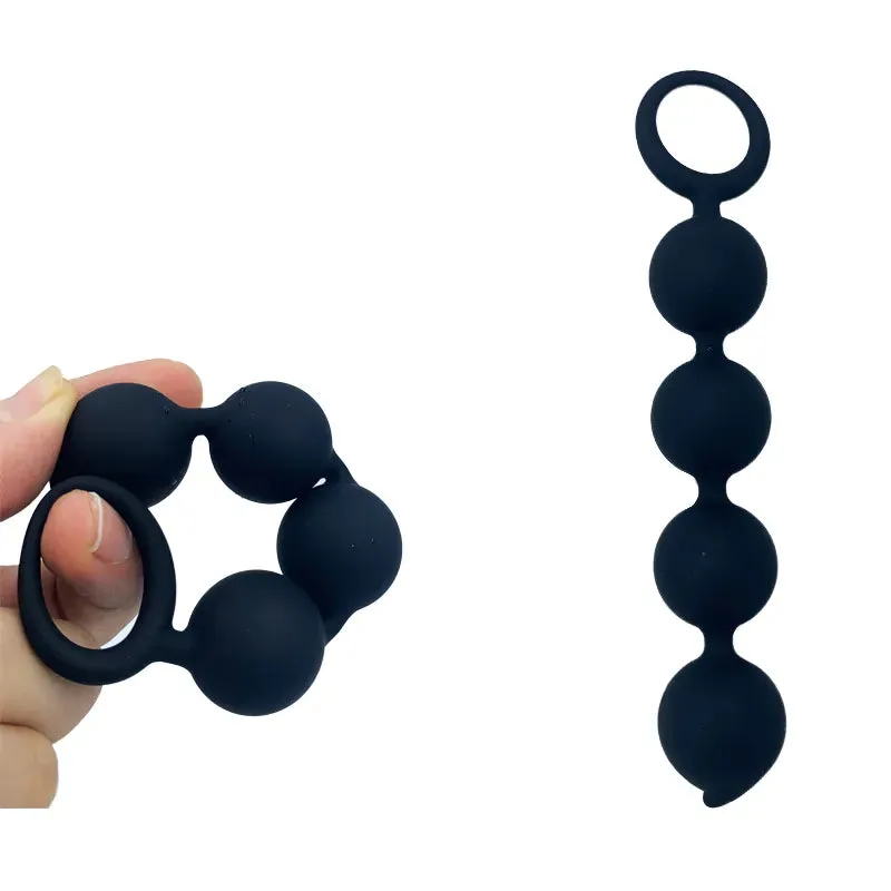 Small Anal Beads Butt Plug - Silicone Ball Anal Dildo Beginner Sex Toys