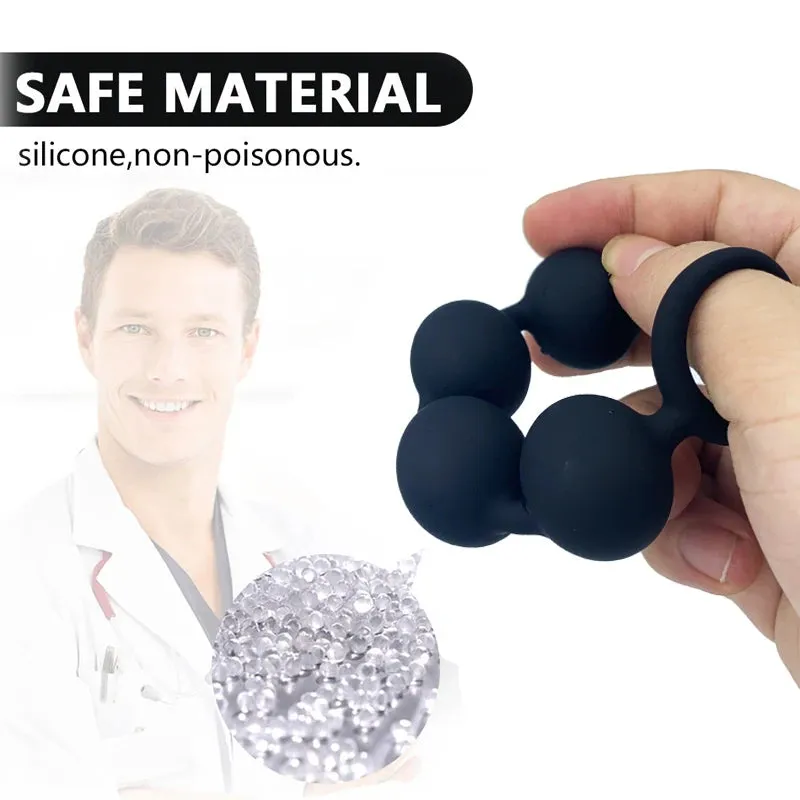 Small Anal Beads Butt Plug - Silicone Ball Anal Dildo Beginner Sex Toys