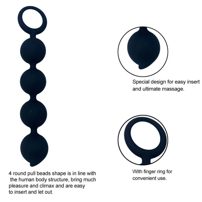 Small Anal Beads Butt Plug - Silicone Ball Anal Dildo Beginner Sex Toys