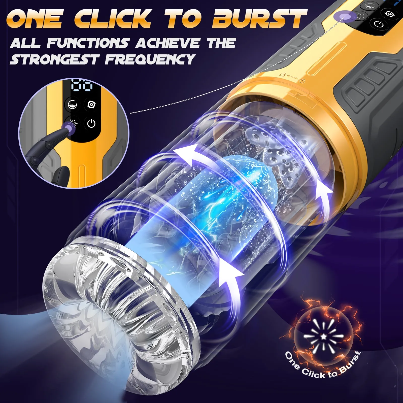 Snappy | Dual Stimulation Thrusting and Rotating Vibrating Male Msturbation Toy