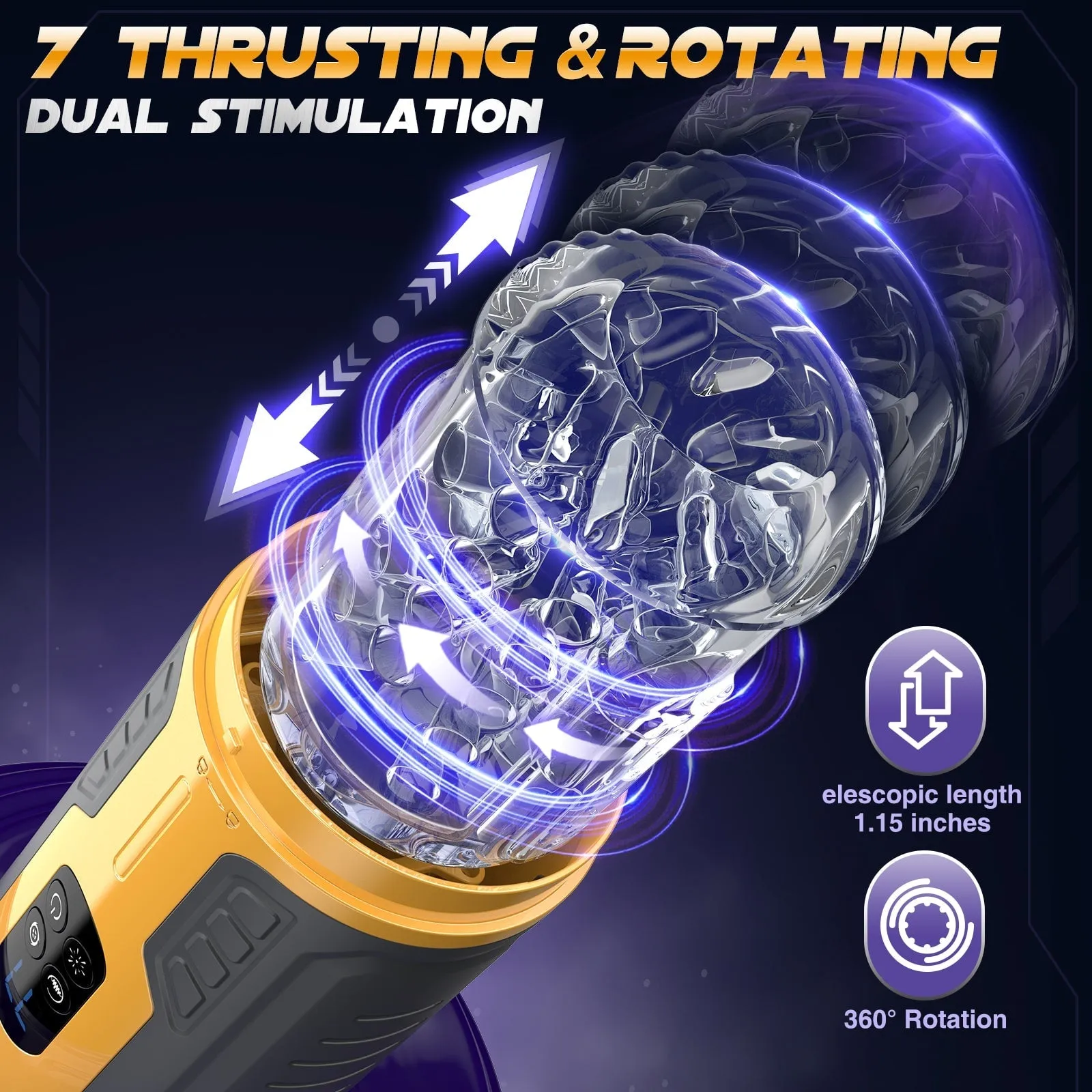 Snappy | Dual Stimulation Thrusting and Rotating Vibrating Male Msturbation Toy