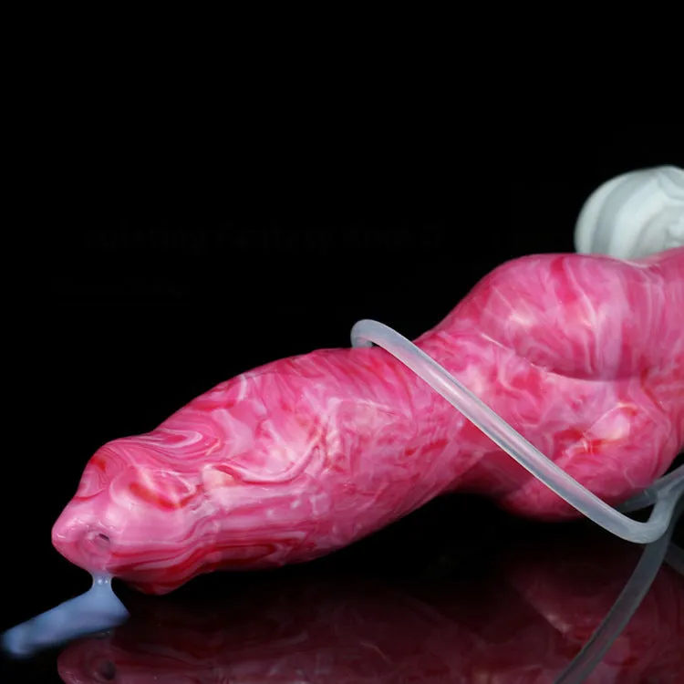 Squirting Dildo Butt Plug - Dog Monsterdildo Big Suction Cup Silicone Vagina Prostate Massager