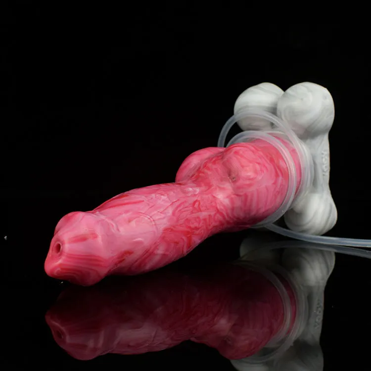 Squirting Dildo Butt Plug - Dog Monsterdildo Big Suction Cup Silicone Vagina Prostate Massager