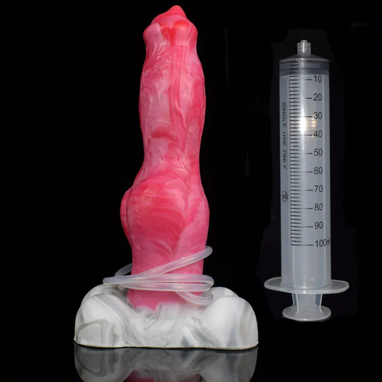 Squirting Dildo Butt Plug - Dog Monsterdildo Big Suction Cup Silicone Vagina Prostate Massager