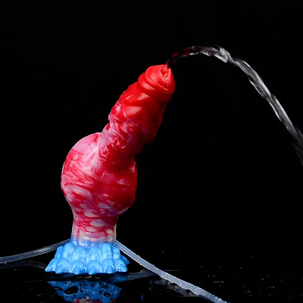 Squirting Inflatable Dragon Dildo Butt Plug - Big Knotted Anal Prostate Milking Sex Toys for Women