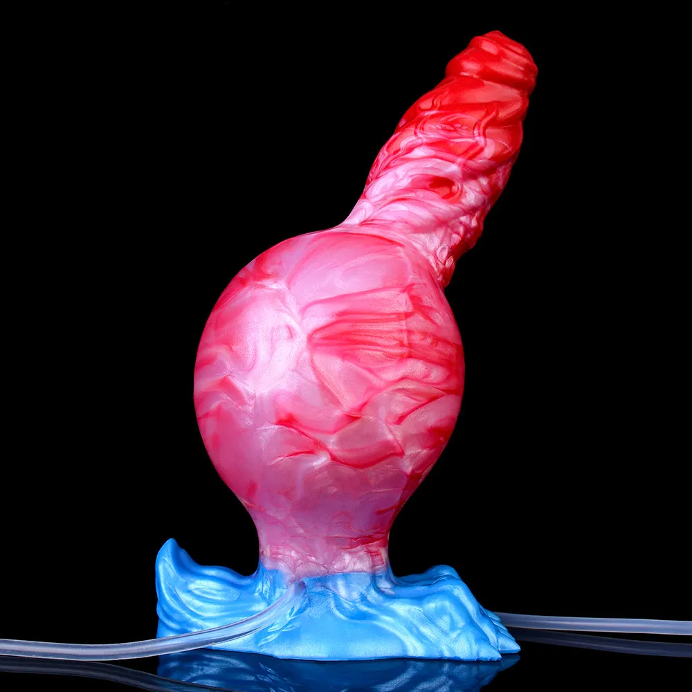 Squirting Inflatable Dragon Dildo Butt Plug - Big Knotted Anal Prostate Milking Sex Toys for Women