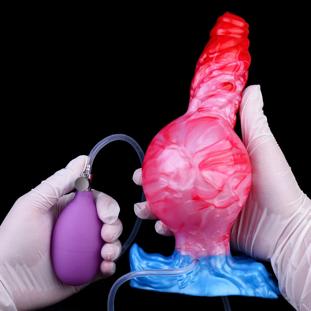 Squirting Inflatable Dragon Dildo Butt Plug - Big Knotted Anal Prostate Milking Sex Toys for Women