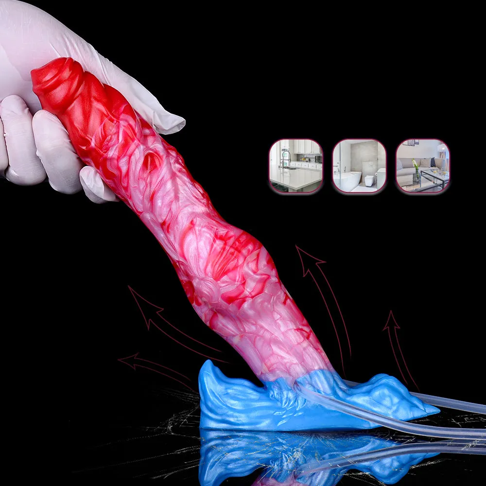 Squirting Inflatable Dragon Dildo Butt Plug - Big Knotted Anal Prostate Milking Sex Toys for Women