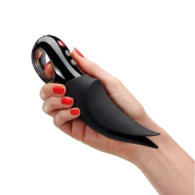 Stimulator clitoris FUN FACTORY Volta. 12 funcții de vibrație. design ergonomic cu 2 capete vibratoare. culoare negru