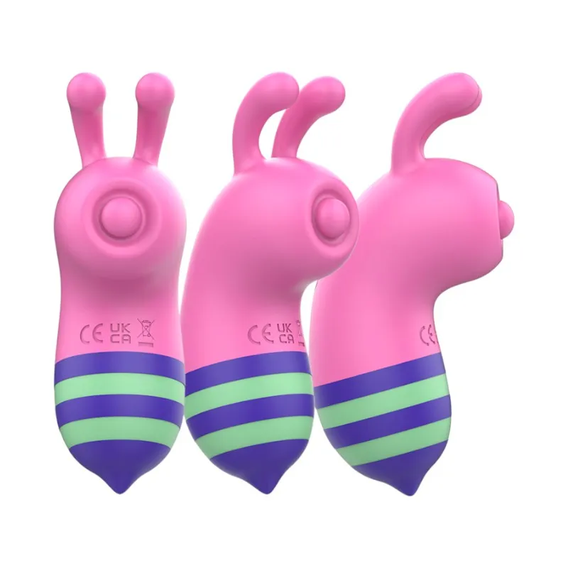 Stimulator clitoris INTENSE WILLIE. in forma de albinuta. cu functii de vibratie intense si silentioase. rezistent la apa IPX7. roz si verde