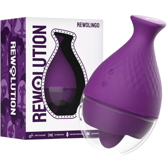 Stimulator clitoris Rewolution REWOLINGO. cu funcție de simulare sex oral. 10 funcții de vibrație. rezistent la apă IPX6. culoarea mov