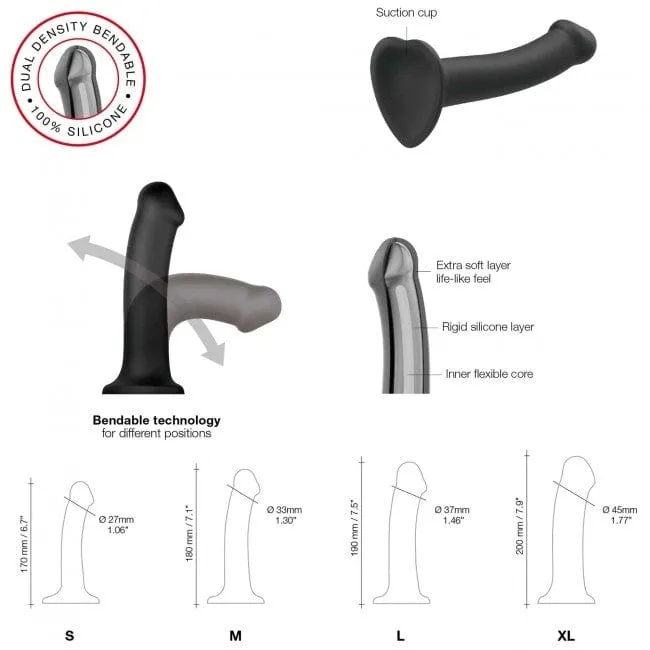 Strap On Me Dual Density Bendable Dildo Black