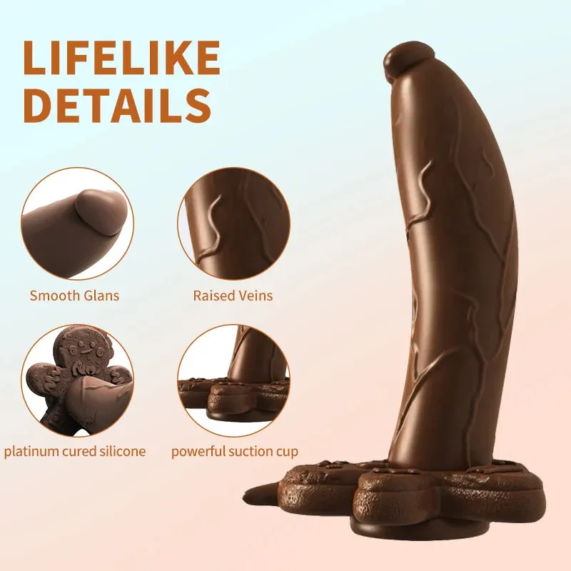 Strapless Realistic Dildo Anal Plug - Ebony Fantasy Silicone Anal Dildos Sex Toys