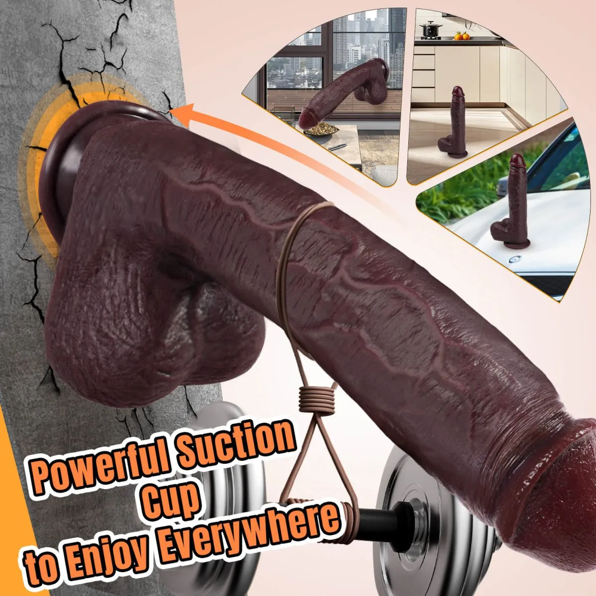SUN| 11inch Lifelike Thick Silicone Huge Massive Dildo