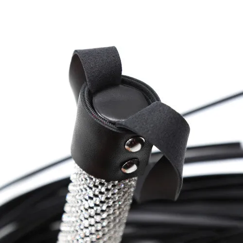 Tails Flogger whip with Rhinestoned Handle 50 cm