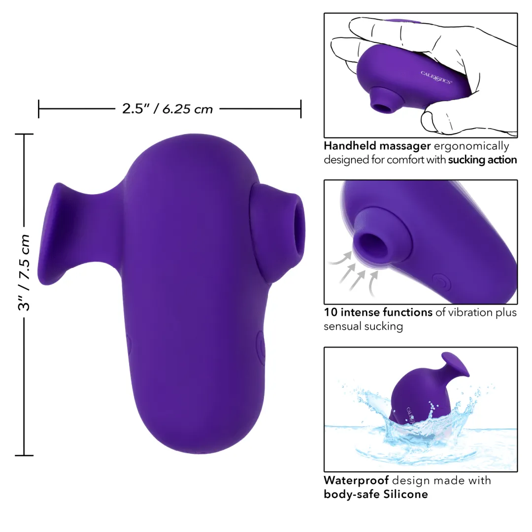 The Kissing Vibe Beginner Purple Air Pulsation Clitoral Vibe with Finger Grip
