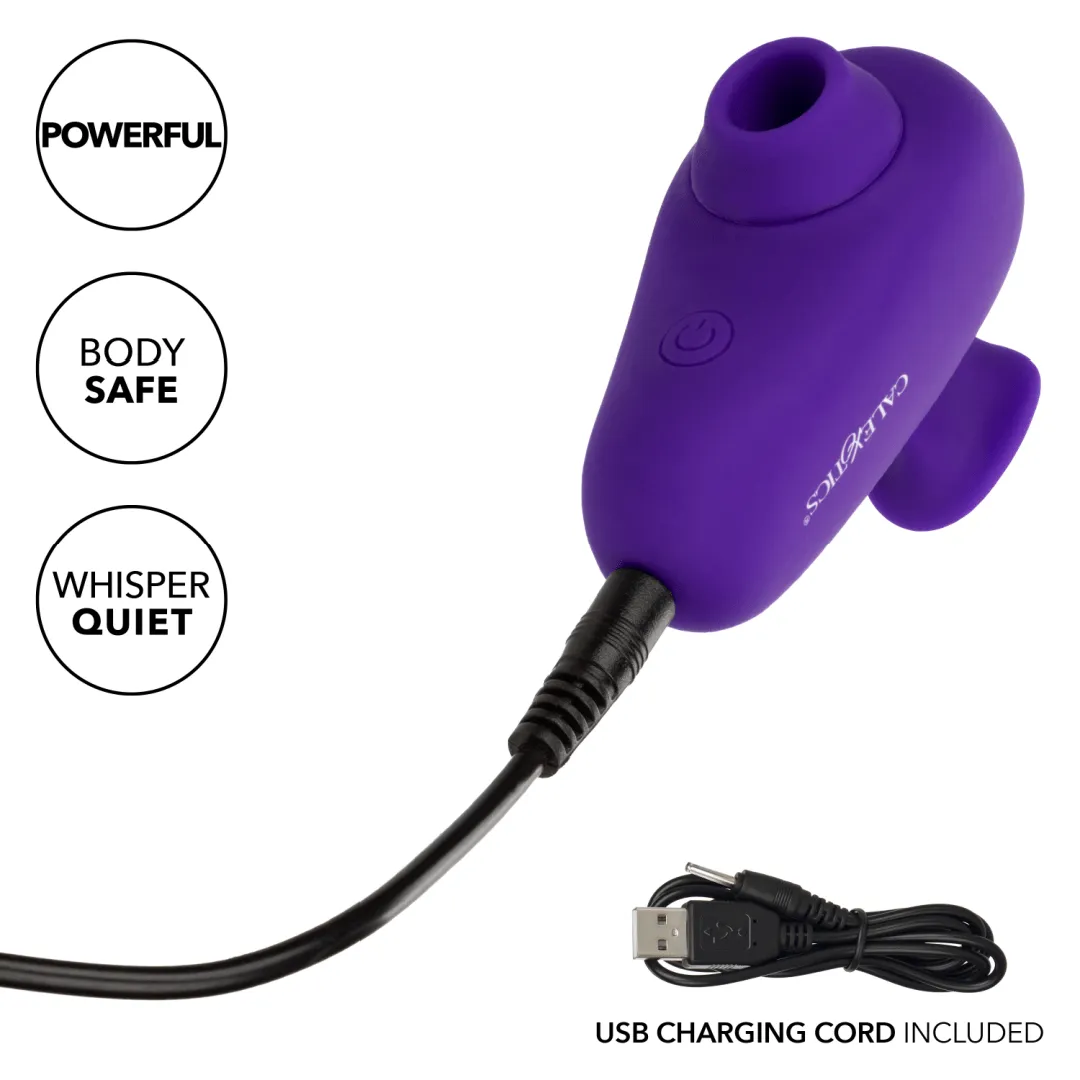 The Kissing Vibe Beginner Purple Air Pulsation Clitoral Vibe with Finger Grip