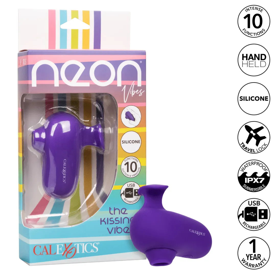 The Kissing Vibe Beginner Purple Air Pulsation Clitoral Vibe with Finger Grip