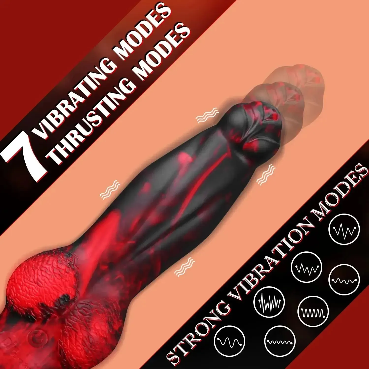 Thrusting Monster Anal Dildo Butt Plug - Remote Control Big Animal Dildo Prostate Massager