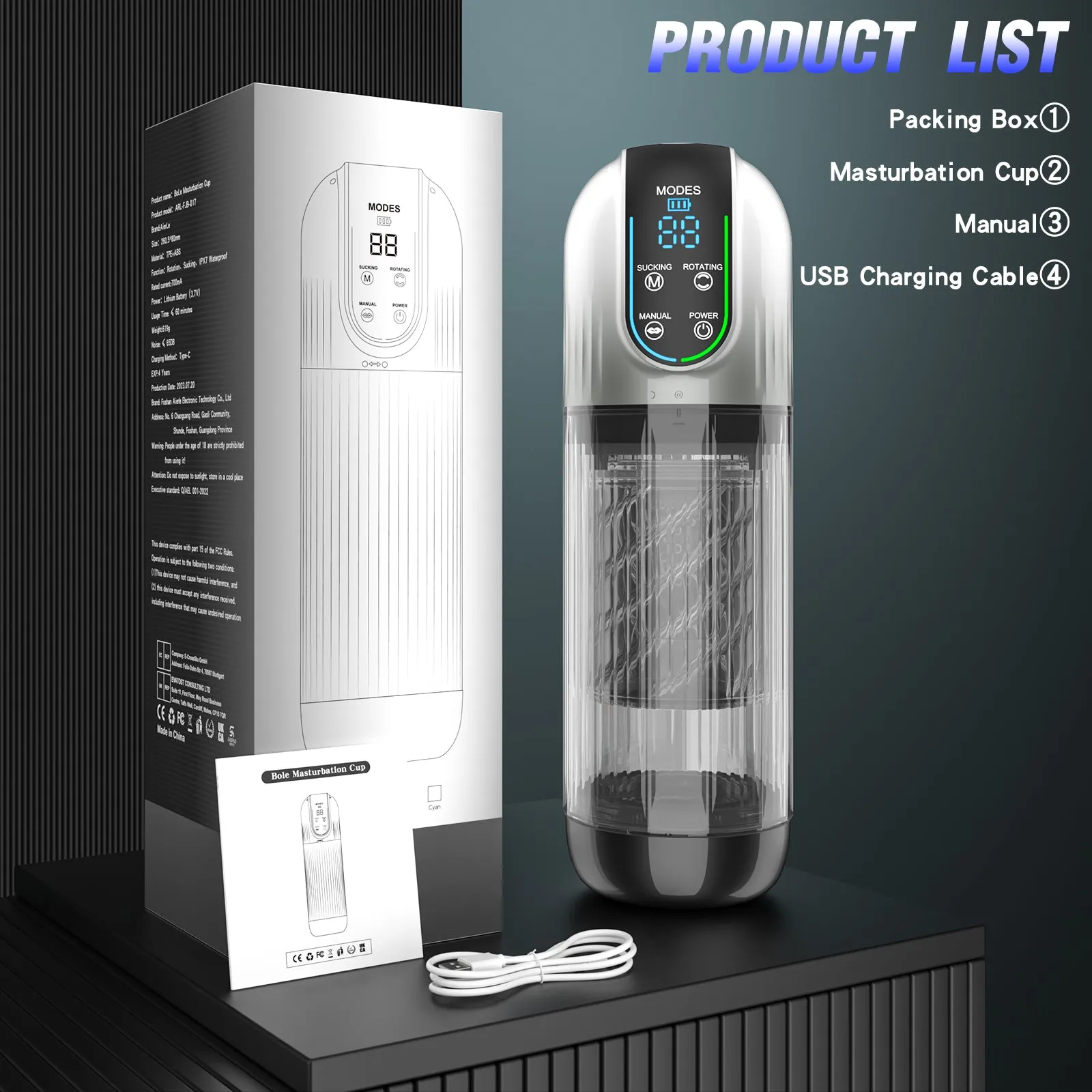 Tongue Licking Male Masturbator Vibrator - Water Shower Rotating Penis Massage Blowjob Sex Machine