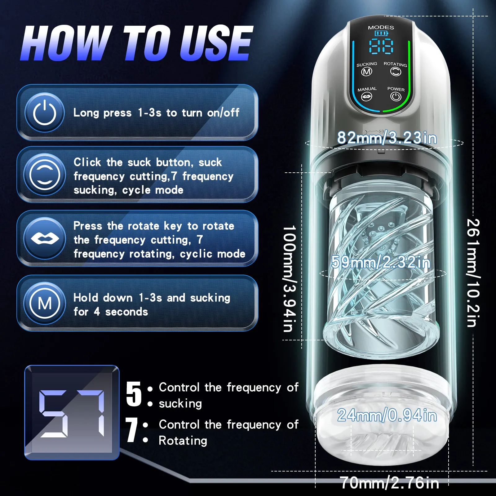 Tongue Licking Male Masturbator Vibrator - Water Shower Rotating Penis Massage Blowjob Sex Machine
