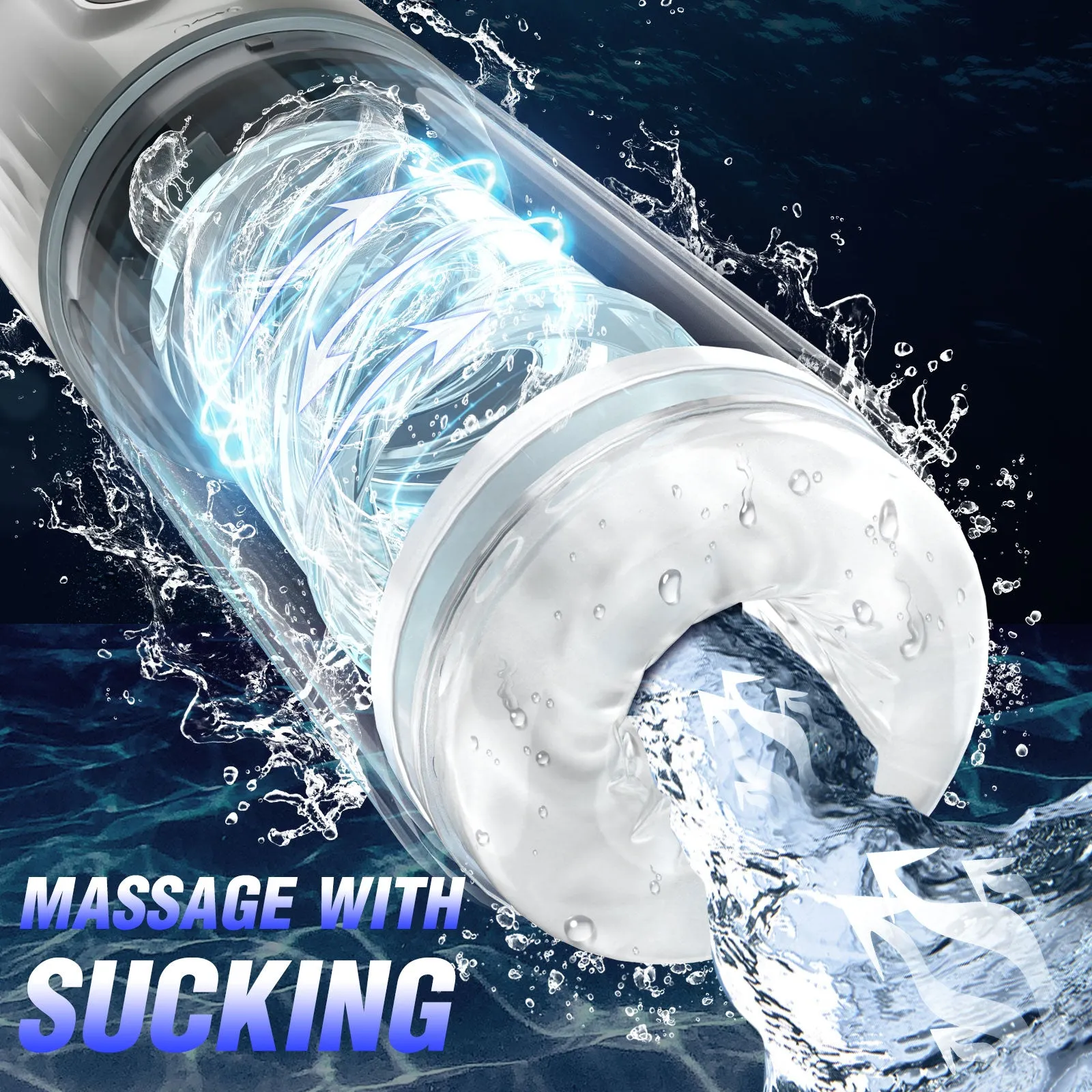 Tongue Licking Male Masturbator Vibrator - Water Shower Rotating Penis Massage Blowjob Sex Machine