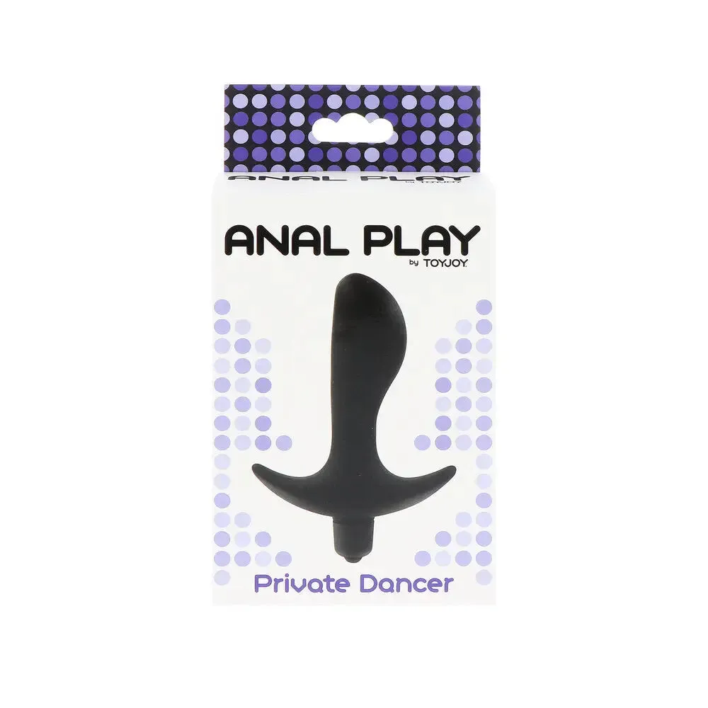 Toyjoy Silicone Black Vibrating Medium Butt Plug for Beginner