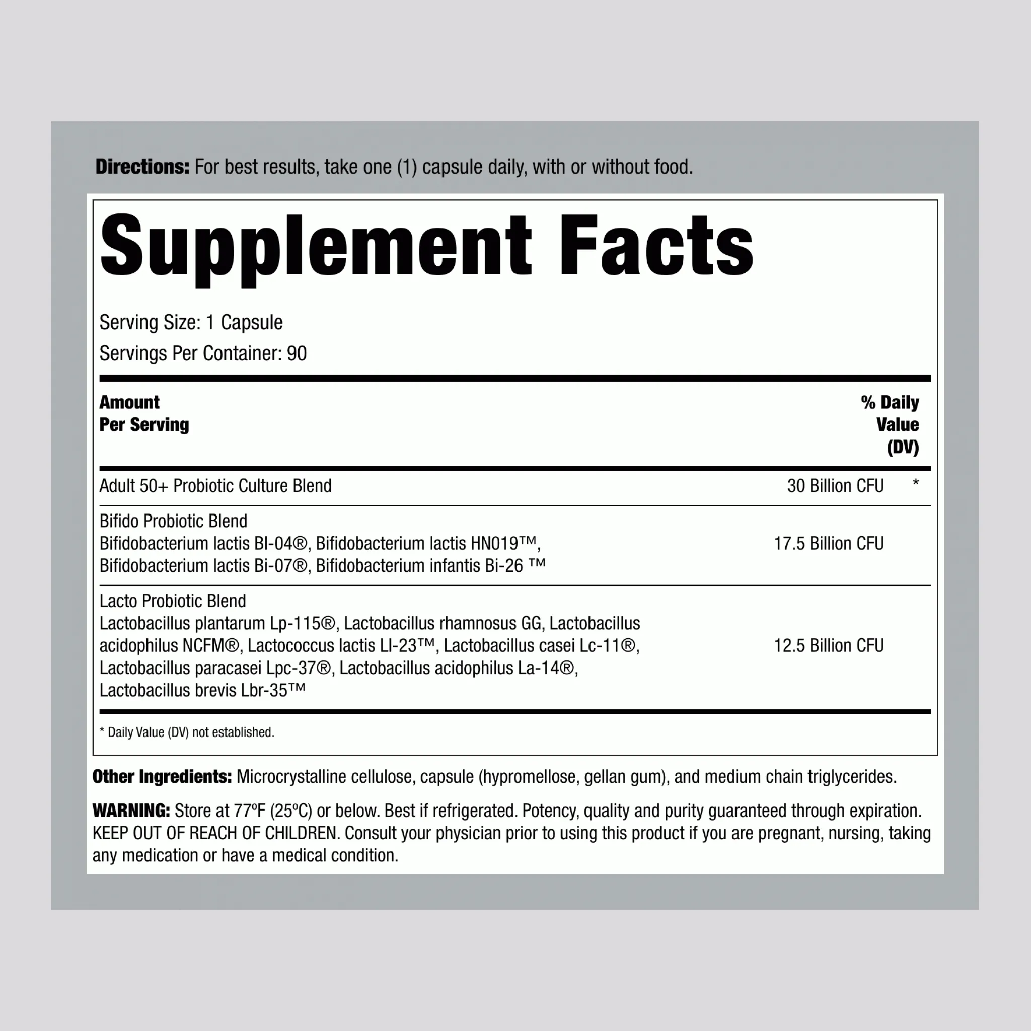 Ultimate Flora 50  Probiotic 30 Billion, 90 Delayed Release Vegan Caps