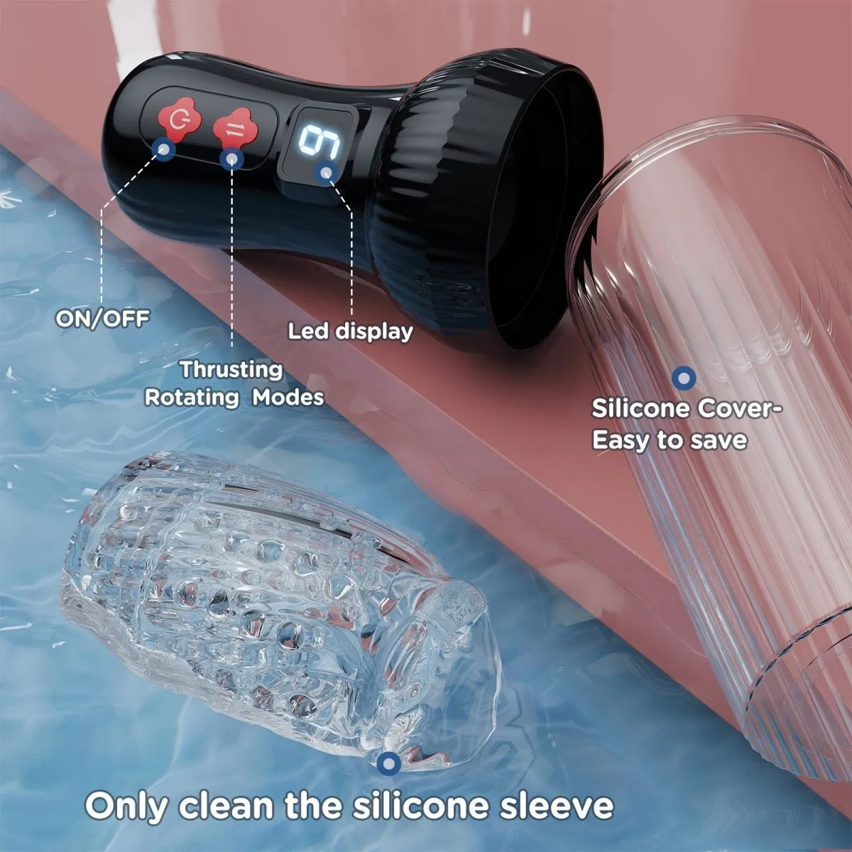 Upgraded 2 in 1 Powerful Automatic Thrusting and Rotating Male Masturbator--Torch