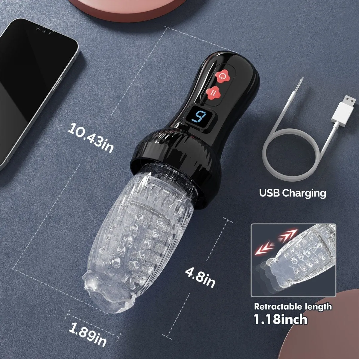 Upgraded 2 in 1 Powerful Automatic Thrusting and Rotating Male Masturbator--Torch