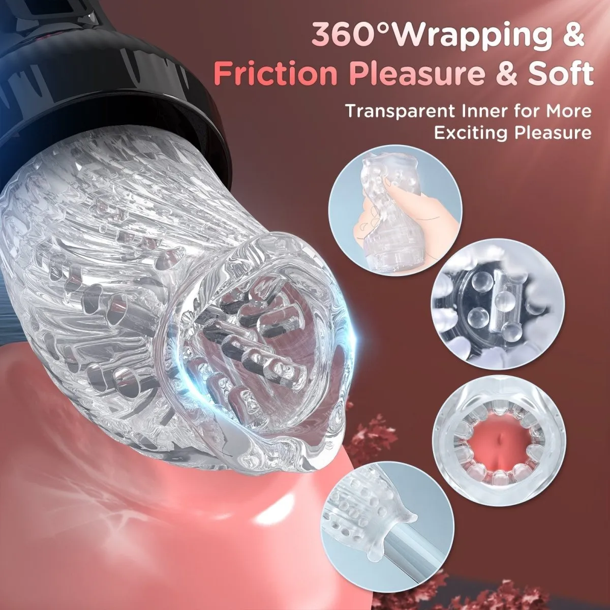 Upgraded 2 in 1 Powerful Automatic Thrusting and Rotating Male Masturbator--Torch