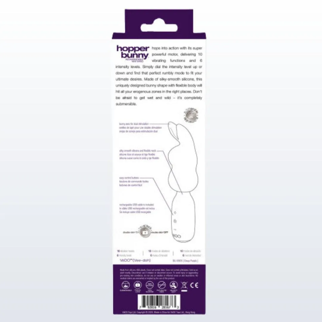 VeDO Hopper Rechargeable Mini Wand Vibrator - Purple