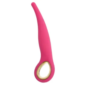 Vibrator anal TOYZ4LOVERS Handy Anal Slim Grip. utilizare anală sau vaginală. 10 funcții de vibrație. 18 cm. roz cu auriu